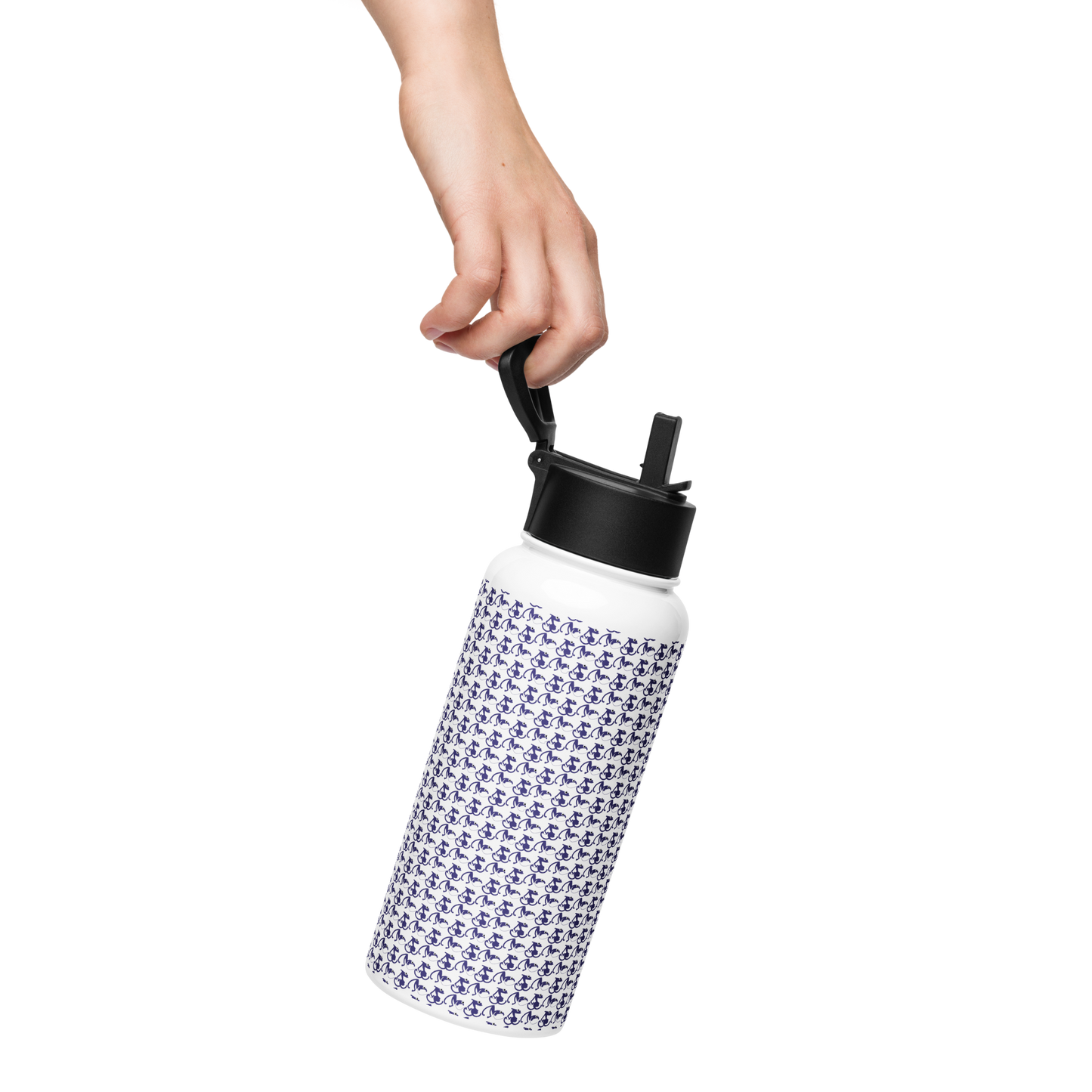 Stainless steel water bottle with a straw lid 32 oz