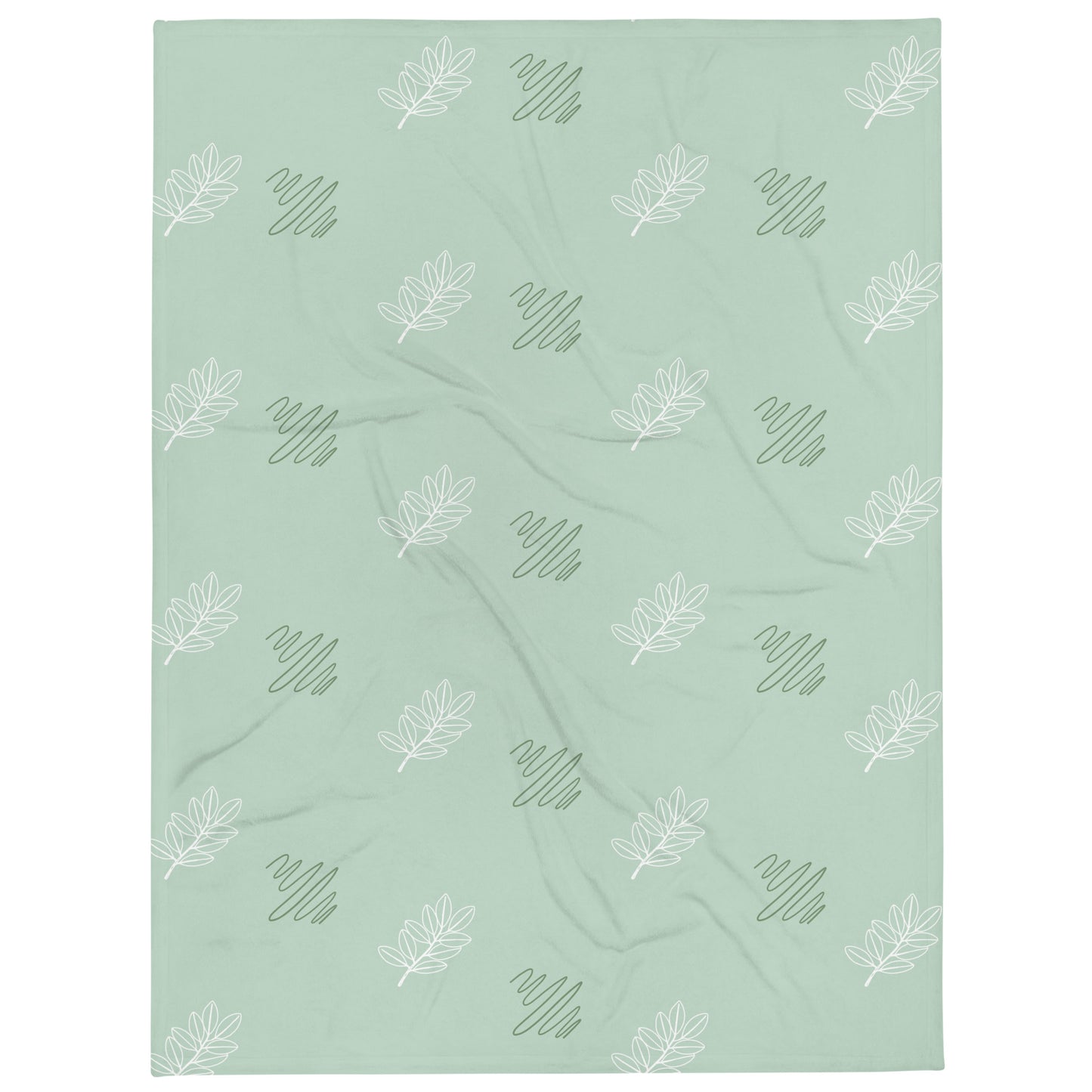 "Bloom & Unwind" Pastel Eucalyptus Leaf Throw  Blanket 60"x 80"