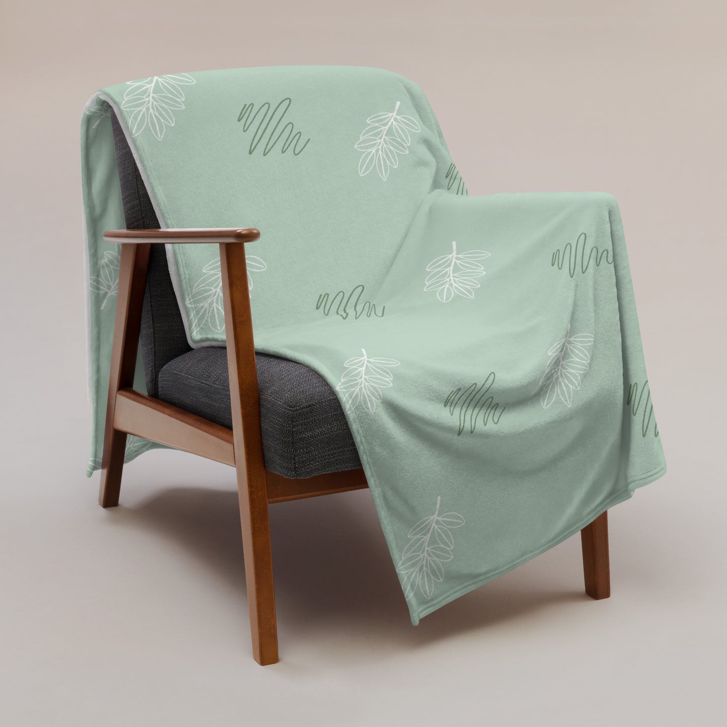 "Bloom & Unwind" Pastel Eucalyptus Leaf Throw  Blanket 60"x 80"